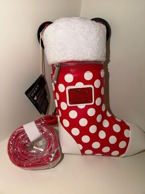 Disney Red & White Polka Dot Minnie Boot Crossbody Bag
